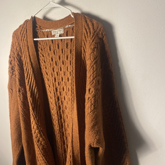 Nili Lotan For Target Cardigan Chunky Cable Sweater Rust Size 1X Wool Blend - Picture 5 of 8